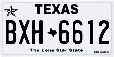TX license plate BXH6612
