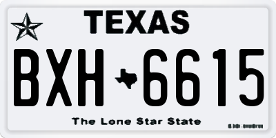TX license plate BXH6615