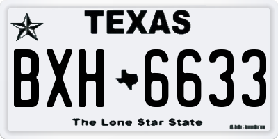 TX license plate BXH6633