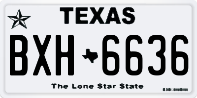 TX license plate BXH6636
