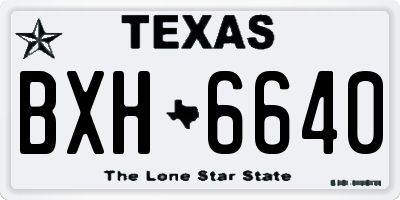 TX license plate BXH6640
