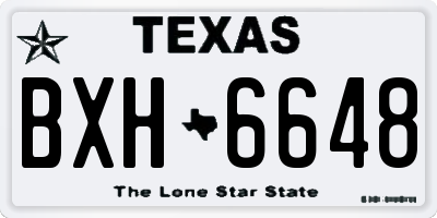 TX license plate BXH6648