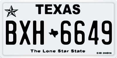 TX license plate BXH6649