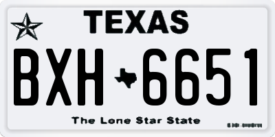 TX license plate BXH6651