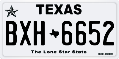 TX license plate BXH6652