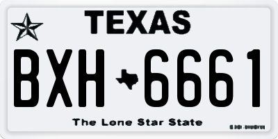TX license plate BXH6661