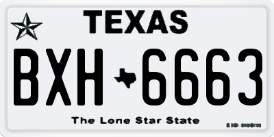 TX license plate BXH6663