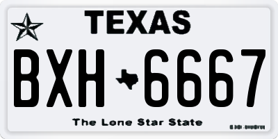TX license plate BXH6667