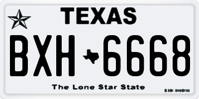 TX license plate BXH6668