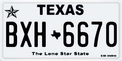 TX license plate BXH6670