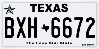 TX license plate BXH6672