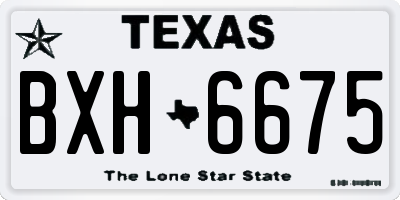 TX license plate BXH6675