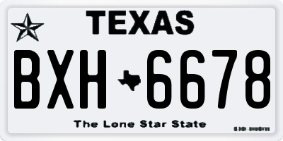 TX license plate BXH6678