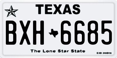 TX license plate BXH6685