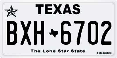 TX license plate BXH6702