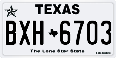 TX license plate BXH6703