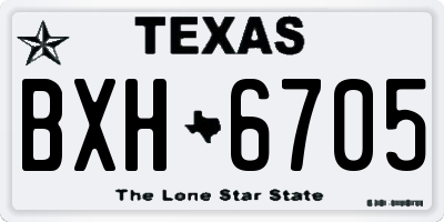 TX license plate BXH6705