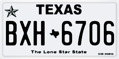 TX license plate BXH6706