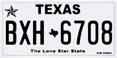 TX license plate BXH6708