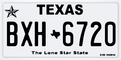 TX license plate BXH6720