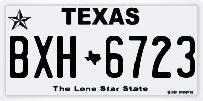 TX license plate BXH6723