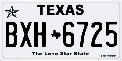 TX license plate BXH6725