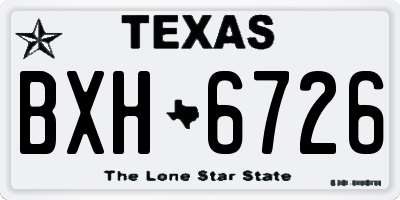 TX license plate BXH6726