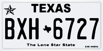 TX license plate BXH6727