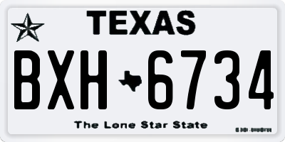 TX license plate BXH6734