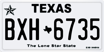 TX license plate BXH6735