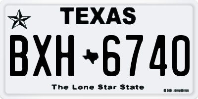 TX license plate BXH6740