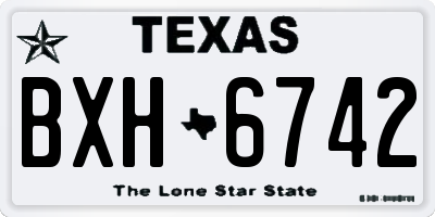 TX license plate BXH6742