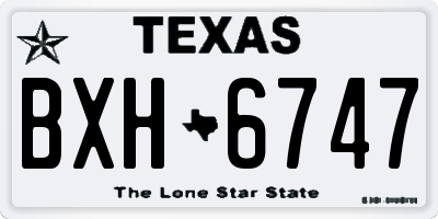 TX license plate BXH6747