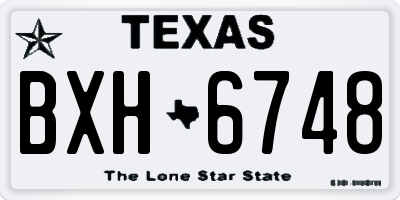 TX license plate BXH6748