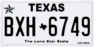TX license plate BXH6749