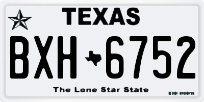 TX license plate BXH6752