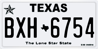 TX license plate BXH6754