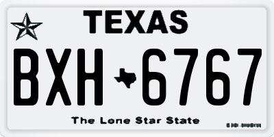 TX license plate BXH6767