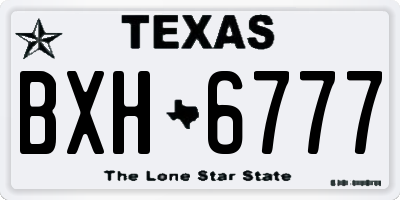 TX license plate BXH6777