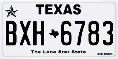 TX license plate BXH6783