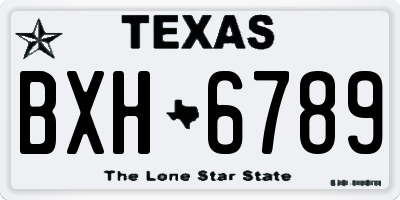 TX license plate BXH6789