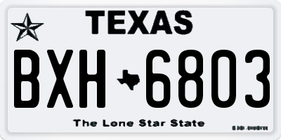 TX license plate BXH6803