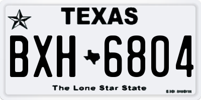 TX license plate BXH6804
