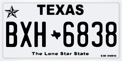 TX license plate BXH6838