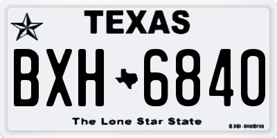 TX license plate BXH6840
