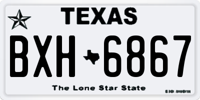 TX license plate BXH6867