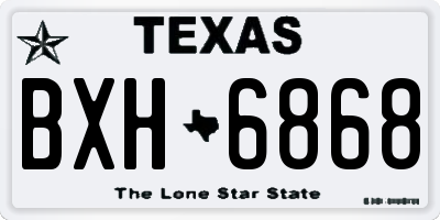 TX license plate BXH6868