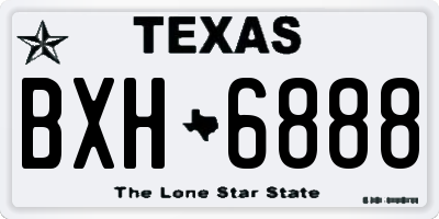 TX license plate BXH6888