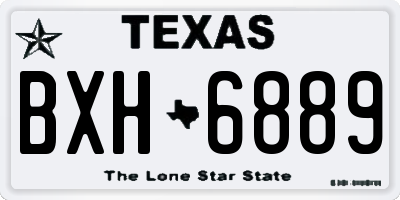 TX license plate BXH6889