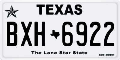 TX license plate BXH6922
